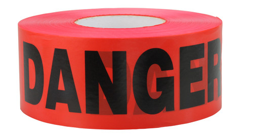 C.H. Hanson 300' roll red DANGER 2 Mil 3" Wide