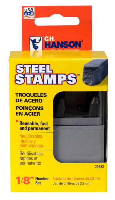 C.H. Hanson 20684 3/16'' Steel Numbers Clam Shell Pack
