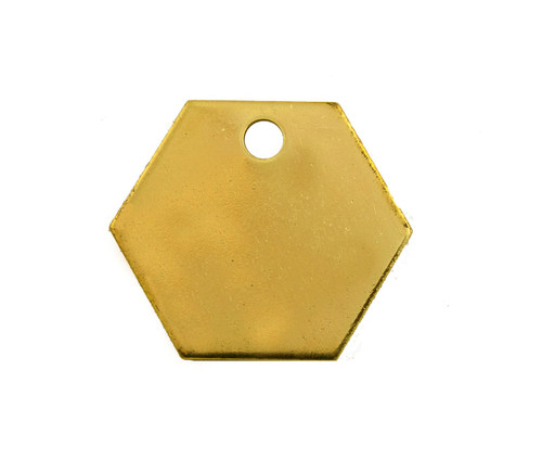 C.H. Hanson Hex Tag-Brass,1-1/4", 100pk