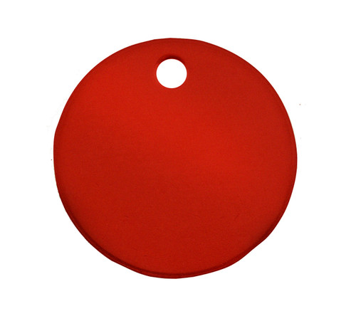C.H. Hanson 43008 Round Tag-Anodized Aluminum,Red,1" Dia, 5pk