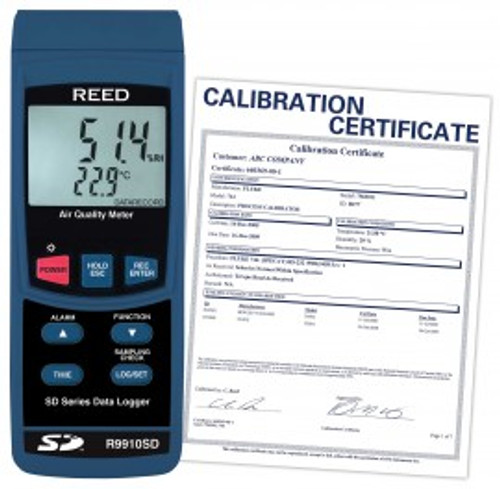 REED Instruments R9910SD-NIST DATA LOGGING AIR QUALITY METER W/NIST CERT