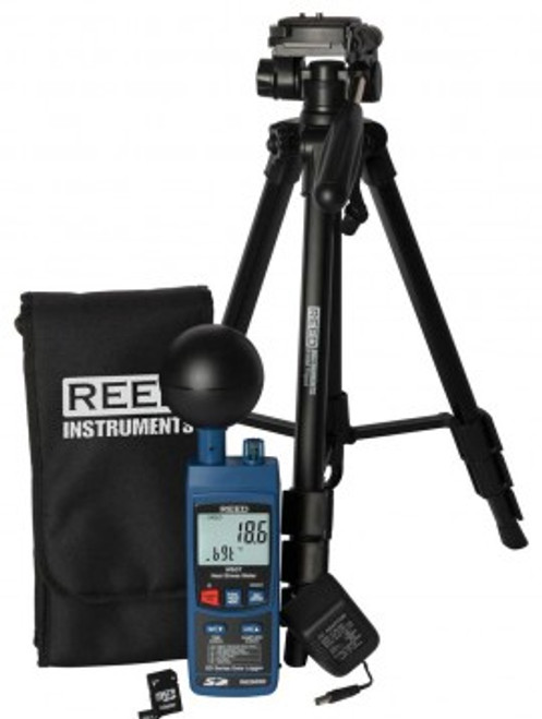 REED Instruments R6250SD-KIT2 DATA LOGGING HEAT STRESS METER WITH TRIPOD, SD CARD AND POWER ADAPTER