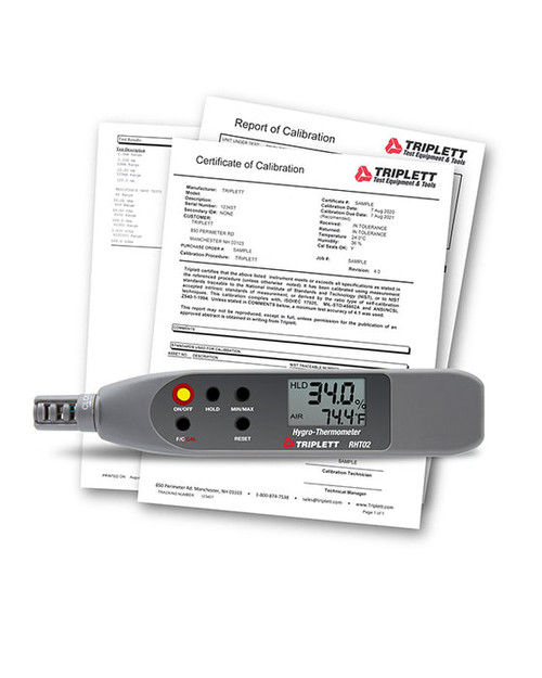 Triplett RHT02-NIST Hygro-Thermometer Pen with Certificate of Traceability to N.I.S.T.