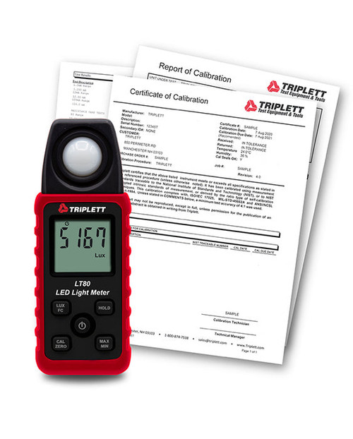 Triplett LT80-NIST LED Light Meter with Certificate of Traceability to N.I.S.T.