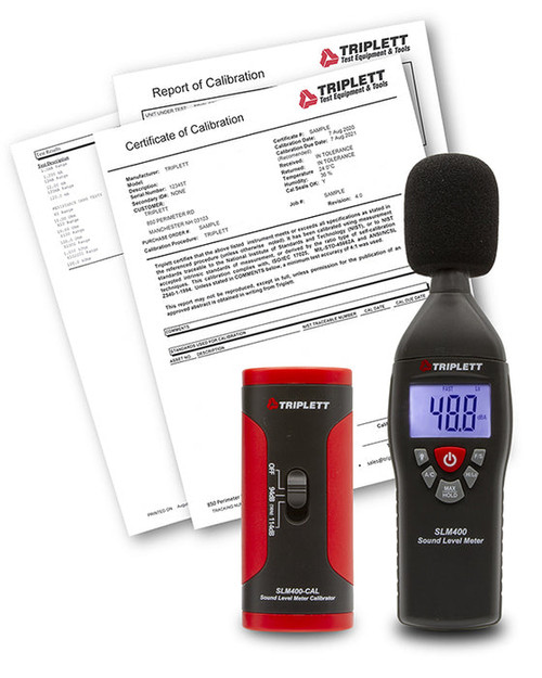 Triplett SLM400-KIT-NIST Sound Level Meter and Calibrator Kit with Certificate of Traceability to N.I.S.T.