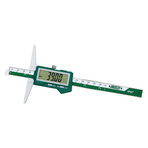 Insize 1542-150 Built-In Bluetooth Ip67 Waterproof Electronic Depth Gage, 0-150Mm/0-6", 0.01Mm/0.0005"