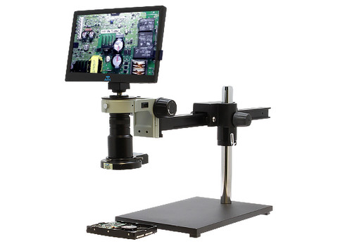 Aven 26700-118 - MACRO LENS VIDEO INSPECTION SYSTEM WITH EIDOS CAMERA WITH 11.6 IN INTEGRATED MONITOR WITH ULTRAGLIDE BOOM STAND AND RING LIGHT WITH SECTOR AND BRIGHTNESS CONTROL