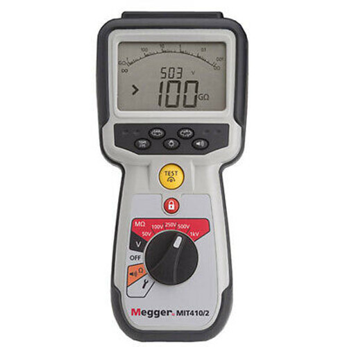 Megger 1004-735 MIT410/2-LG2 (EN ES PT IT) Insulation & Continuity Tester 50/100/250/500/1000V + 600 V CAT IV + PI & DAR with Language Group LG2 - English, Spanish, Portuguese and Italian