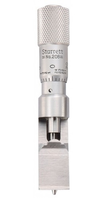Starrett 208DZ Stainless-Steel Can Seam Micrometer with depth gauge, 0 to 0.375", 0.001" graduation