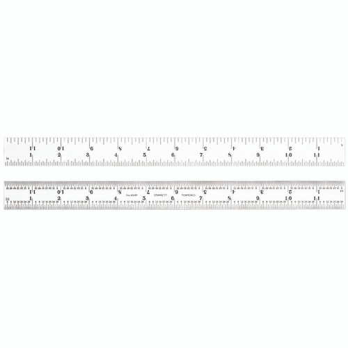 Starrett 604R-12 STEEL RULE- SPRING-TEMPERED- 12"- 4R GRADS