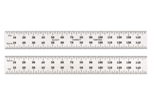Starrett C637-150 STEEL RULE- SPRING-TEMPERED- 150mm- #37 GRADS