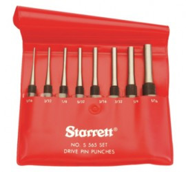 Starrett S565PC Drive Pin Punch Set, 4" length, imperial