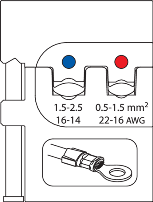 Gedore 1830562 Module insert for insulated terminals 0.5-1.5/1.5-2.5 8140-02