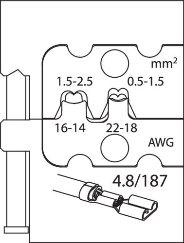 Gedore 1830643 Module insert for flat plugs 4.8 8140-10