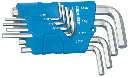 Gedore 1505424 Hexagon Allen key set in holder 8 pcs 5/64-5/16AF H 42-88 A