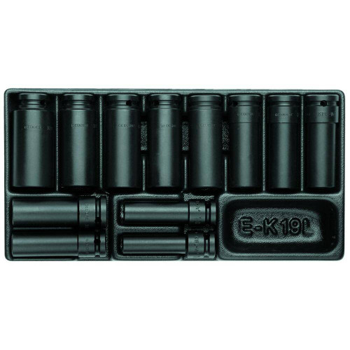 Gedore 1640836 Set impact sockets 1/2" in 1/3 ES tool module 1500 ES-K 19 L