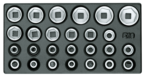 Gedore 1733109 Socket set 1/2" in 1/3 ES tool module 1500 ES-19 IS