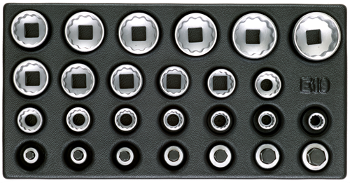 Gedore 1899694 Socket set 1/2", UD profile, in 1/3 ES tool module 1500 ES-D 19