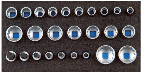 Gedore 2308916 Socket set 1/2", UD profile, in 1/3 Check-Tool module 1500 CT1-D 19