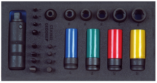 Gedore 2309092 Impact driver set in 1/3 Check-Tool module 1500 CT1-K 1900