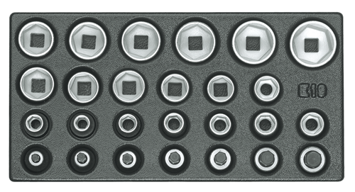 Gedore 6626580 Socket set 1/2", hexagon, in 1/3 ES tool module 1500 ES-19