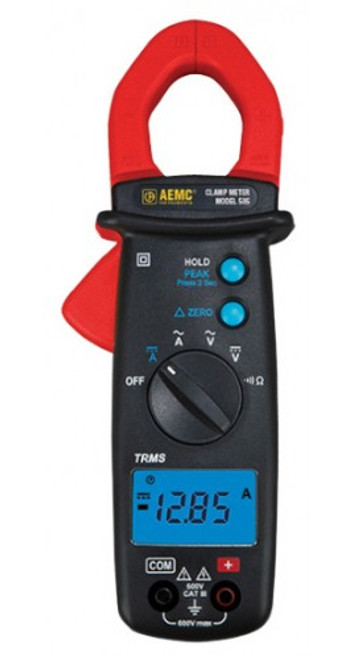 AEMC 2139.82 Clamp-on Meter Model 505 (TRMS, AC/DC, 400AAC/DC, 600VAC/DC, Ohms, Continuity) RATED 600V CAT III                 Replacement for Cat #2117.22 - Model 503