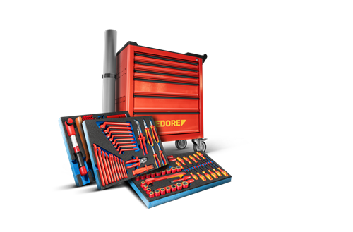 Gedore KL-4600-200 Tool Trolley including high voltage asso
