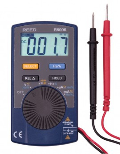 REED Instruments R5006-NIST MINI DIGITAL MULTIMETER, 600V AC/DC W/NIST CERT