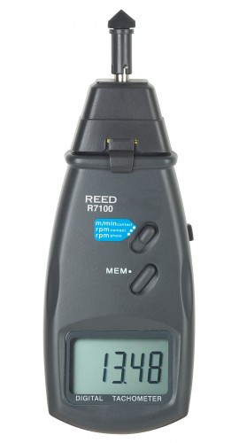 REED Instruments R7100 TACHOMETER, PHOTO/CONTACT, 99,999RPM/19,999 RPM