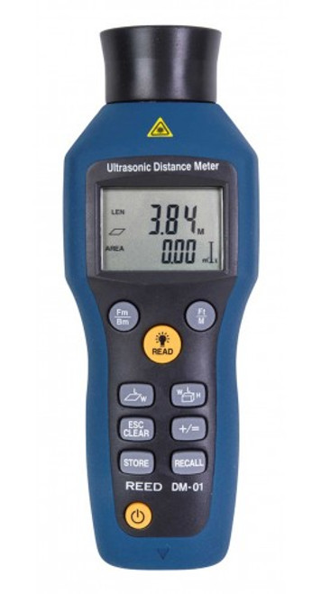 REED Instruments DM-01 DISTANCE MEASURER, ULTRASONIC, 52FT, 16M