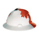 MSA 10082234 Hat, V-Gard, Fas-Trac, White W/Red Maple