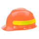 MSA 10102193 Cap,V-Gd,W/Rat Suspn,Hi-Viz Org W/Stripe