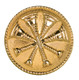 MSA FB14TX Badge,Gold Pltd,Lg,4X Trumpet,1 5/8" Dia