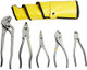 Aven 10381 Stainless Steel Pliers Set, 5-piece In Roll Up Pouch