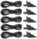AEMC Lead - Set of 5, Black 10 ft (3M) with 5 Black Alligator Clips, Replacement for Model 8335 {Leads rated 600V CAT IV 10A, Clips rated 1000V CAT IV 15A, UL}; 2140.43