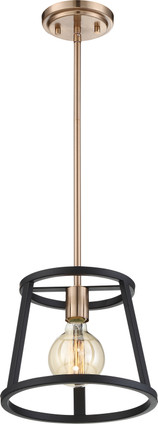 Nuvo Lighting - 60-6641 - One Light Mini Pendant - Chassis - Copper Brushed Brass / Matte Black