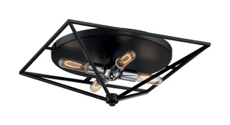 Nuvo Lighting - 60-7006 - Four Light Flushmount - Legend - Black / Polished Nickel