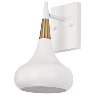 Nuvo Lighting - 60-7509 - One Light Wall Sconce - Phoenix - Matte White / Burnished Brass