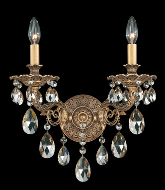 Schonbek - 5642-83R - Two Light Wall Sconce - Milano - Florentine Bronze
