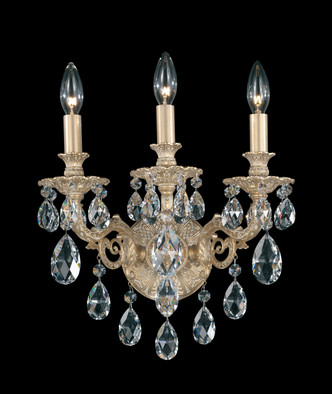 Schonbek - 5643-48R - Three Light Wall Sconce - Milano - Antique Silver