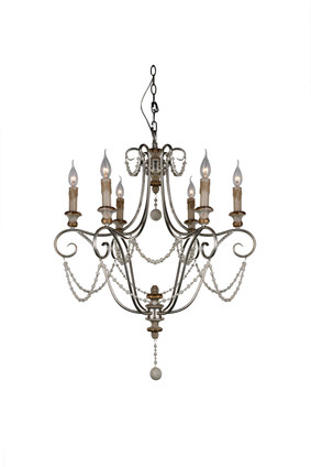 Terracotta Designs - H5111-6 - Six Light Chandelier - Venezia - Antique Silver