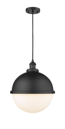 Innovations - 201C-BK-HFS-121-BK - One Light Pendant - Franklin Restoration - Matte Black