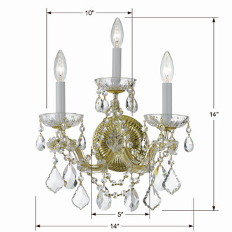 Maria Theresa Three Light Wall Sconce (4403-GD-CL-MWP)