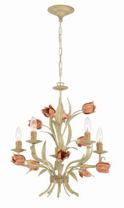 Crystorama - 4805-SR - Five Light Chandelier - Southport - Sage Rose