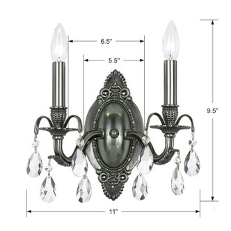 Dawson Two Light Wall Sconce (5562-PW-CL-MWP)