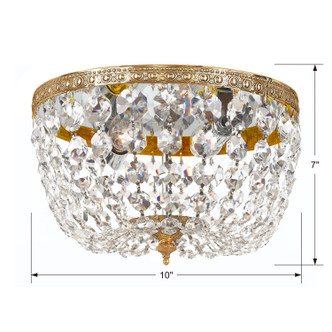 Ceiling Mount Two Light Flush Mount in Olde Brass (60-710-OB-CL-S)
