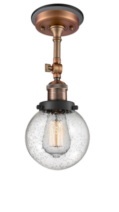 Innovations - 201FBP-ACBK-G204-6 - One Light Semi-Flush Mount - Franklin Restoration - Antique Copper