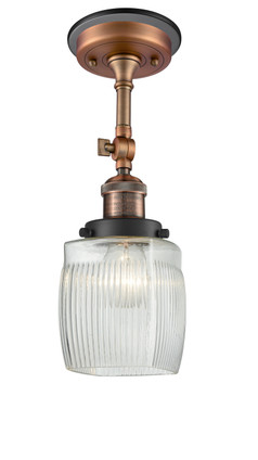 Innovations - 201FBP-ACBK-G302 - One Light Semi-Flush Mount - Franklin Restoration - Antique Copper