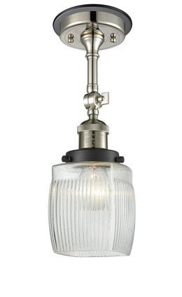 Innovations - 201FBP-PNBK-G302 - One Light Semi-Flush Mount - Franklin Restoration - Polished Nickel