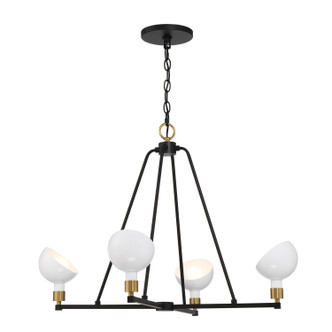 Gigi Four Light Chandelier (GIG-814-BK-AG)
